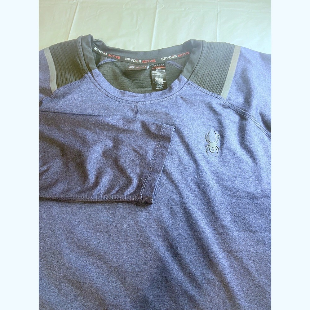 Spyder Active Mens XL Blue ProWEB Long Sleeve Performance Athletic Shirt 1437823